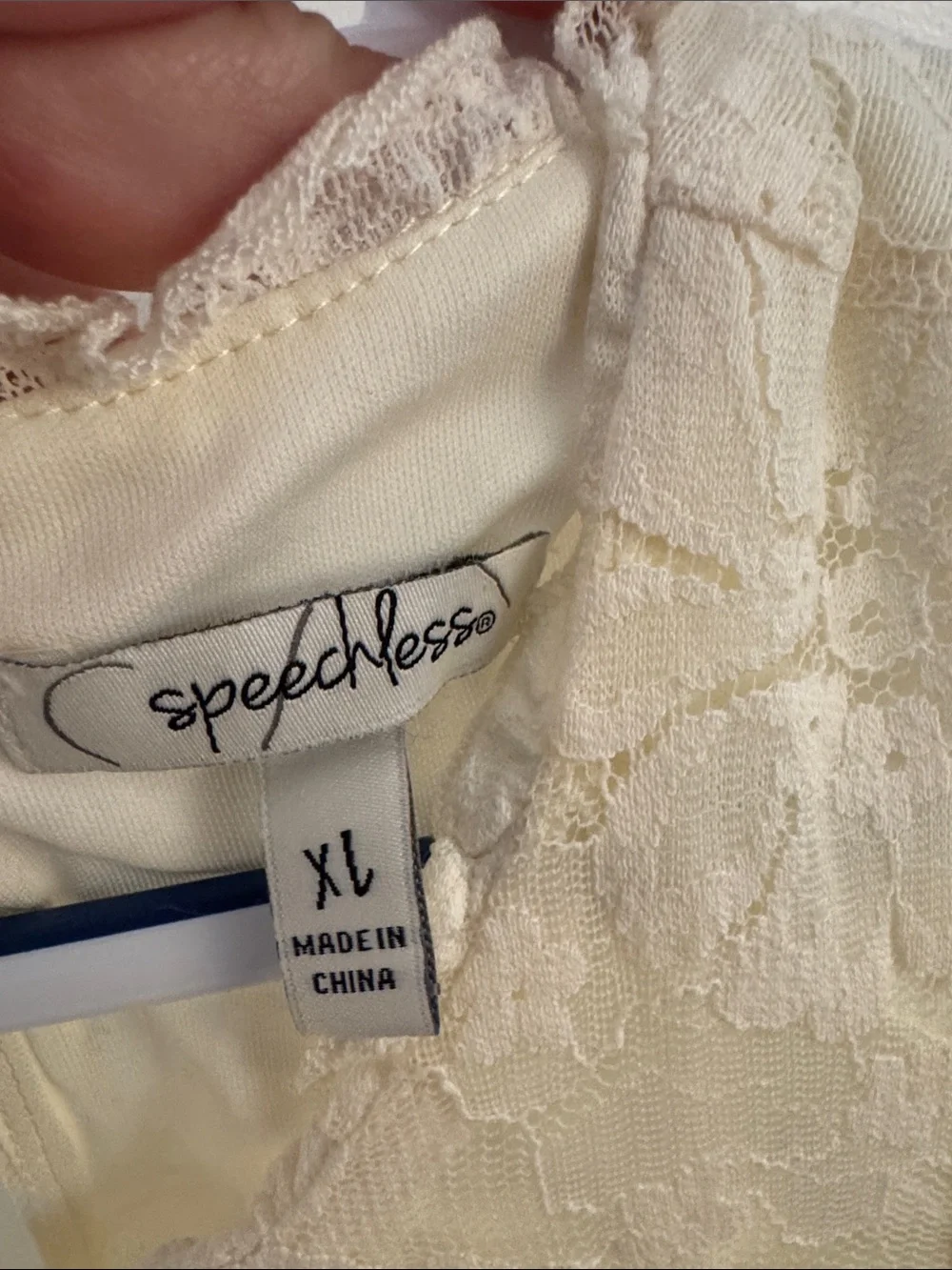 Speechless Cream Lace Ruffle Dress - Picture 2 of 6